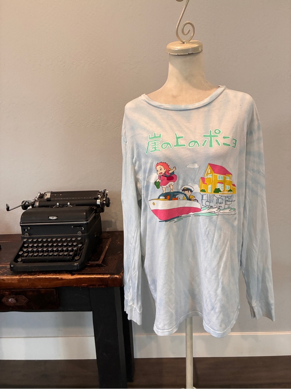 Our Universe Ponyo Boat Adventure Tie-Dye Long Sleeve T-Shirt - Size Large